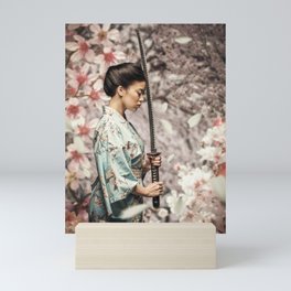Samurai Sakura Mini Art Print