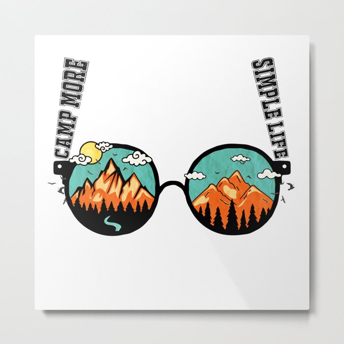 Sunglasses outdoors Graphic Design Metal Print