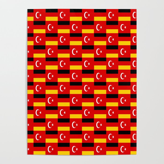 Mix of flag : Germany and turkey Poster