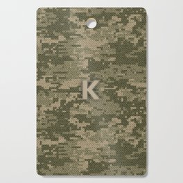 Personalized K Letter on Green Military Camouflage Army Design, Veterans Day Gift / Valentine Gift / Military Anniversary Gift / Army Birthday Gift  Cutting Board