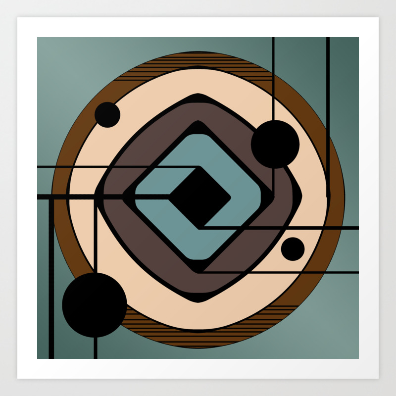 Atomic Era Abstract Art Coaster Art Print By Zennykenny Society6