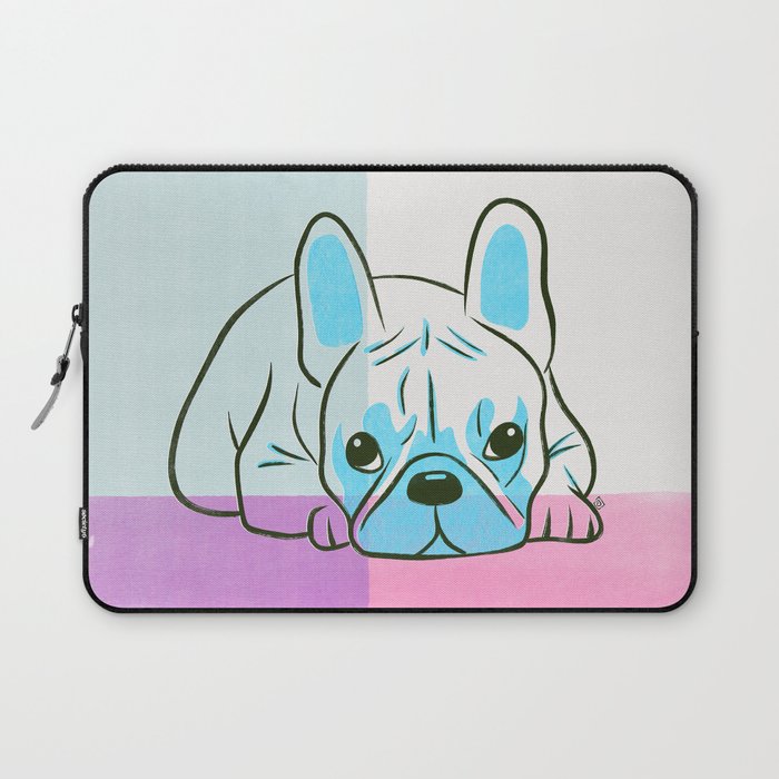 Adorable French Bulldog Puppy Artwork Laptop Sleeve