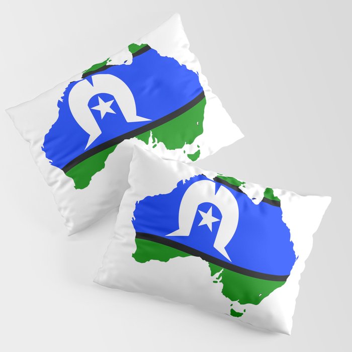 Torres Strait Islander Flag On Map Of Australia Pillow Sham