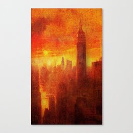 Sunset over New York Canvas Print
