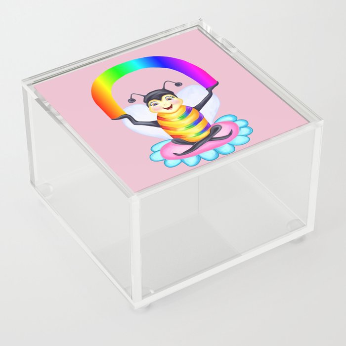 Rainbow Spectrum Bee  Acrylic Box