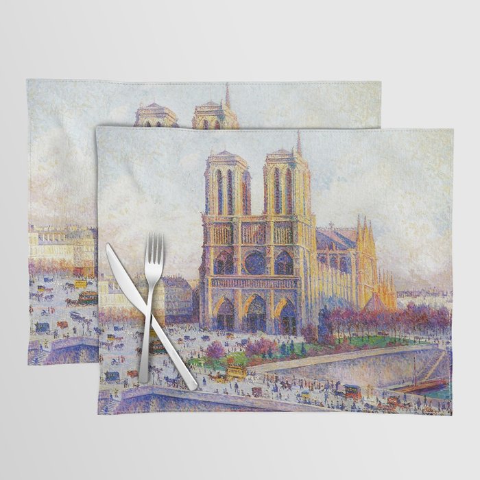 Quai SaintMichel and NotreDame Paris landscape painting by Maximilien