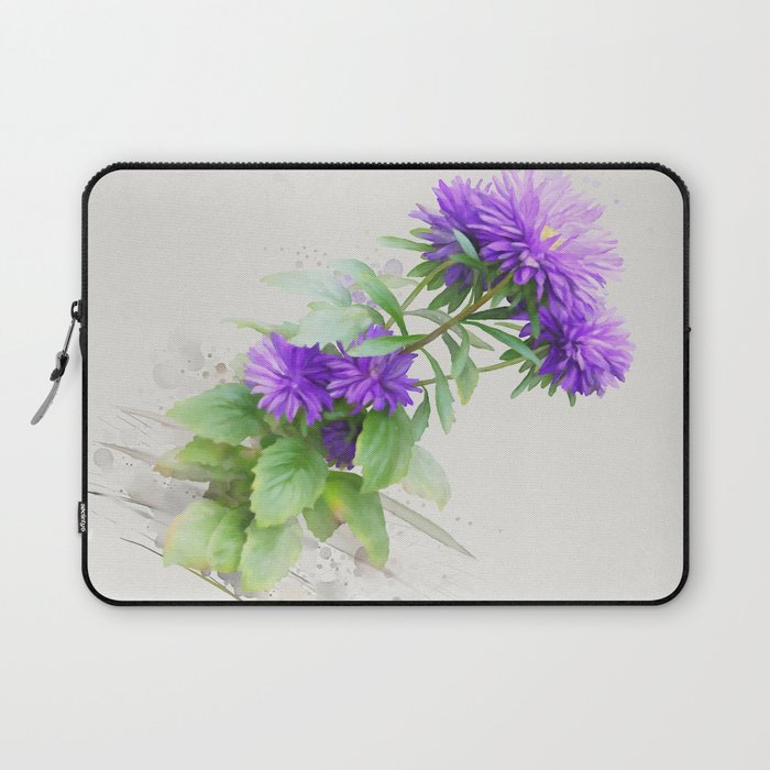 Purple Flowers, watercolors Laptop Sleeve