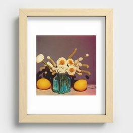 Flowers with Lemon Recessed Framed Print