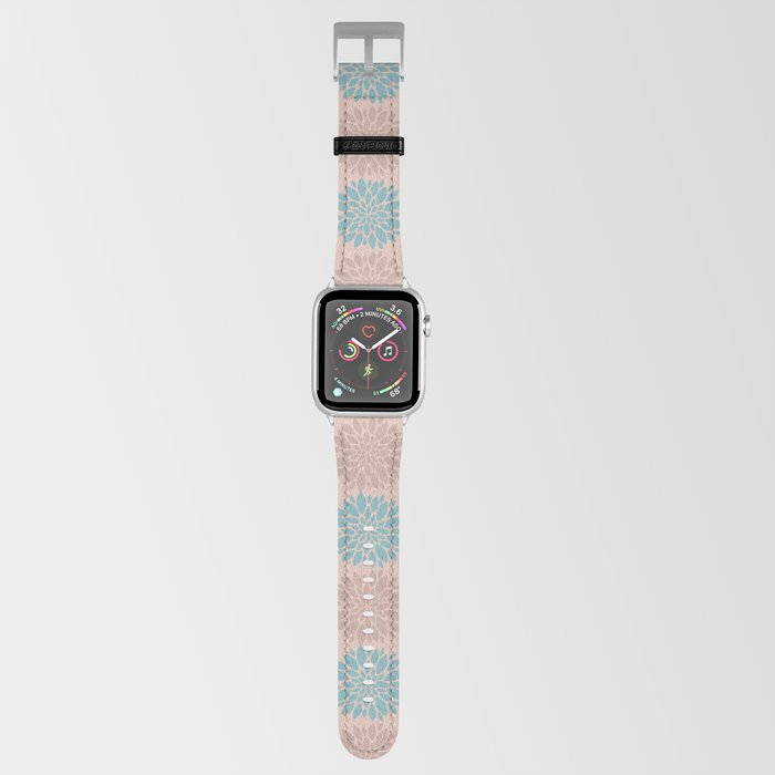pale peach and blue sea anemone nautical medallion Apple Watch Band