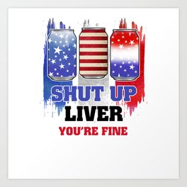 Party quote banner US flag 4th of July Art Print