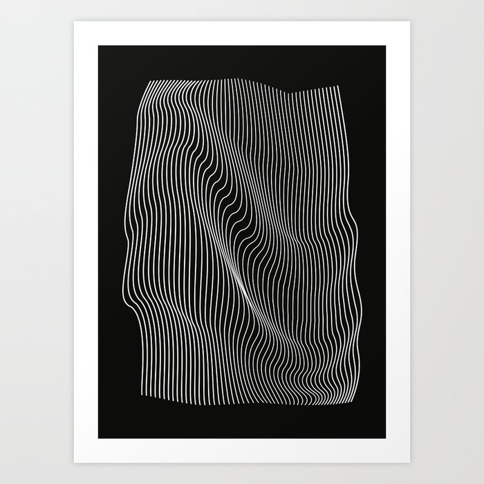 Minimal curves black Art Print