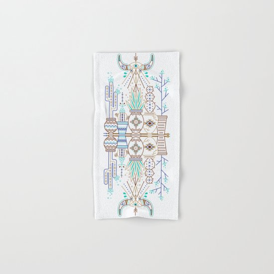 Santa Fe Garden – Turquoise & Brown Hand & Bath Towel