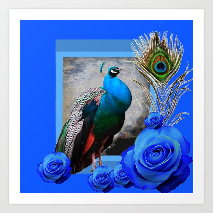  abstract peacock art, peacock wall decor, blue peacock decor,  peacock feather wall decor : Handmade Products