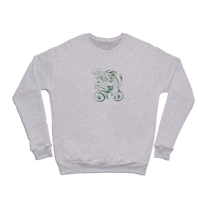 Tengu on a Bike - green Crewneck Sweatshirt