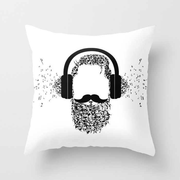 Beard the Music Throw Pillow