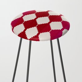 Red Ombre Ethnic Kilim Pattern Counter Stool