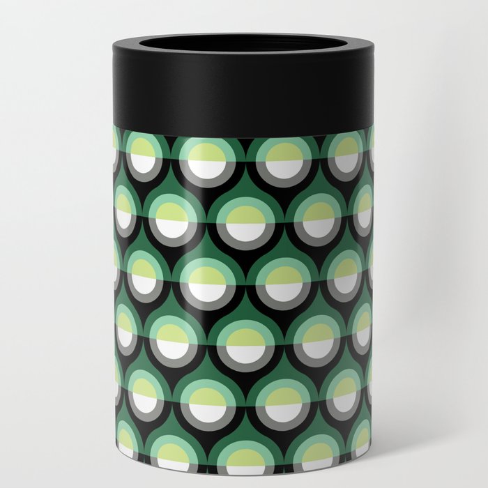Mid-Century Teardrop Geometric Pattern - Forest Colors Can Cooler
