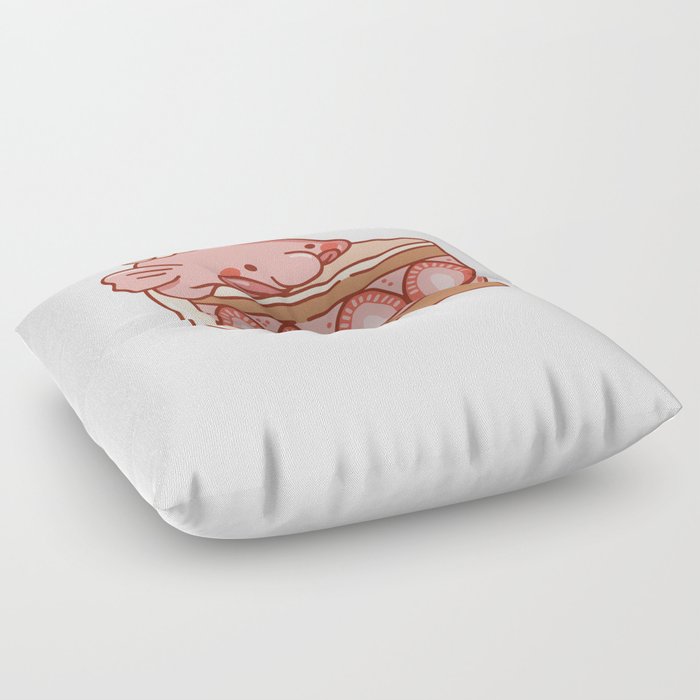 Funny Blobfish Snacks Cute Kawaii Aesthetic Floor Pillow
