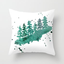 Watercolor Pines Throw Pillow