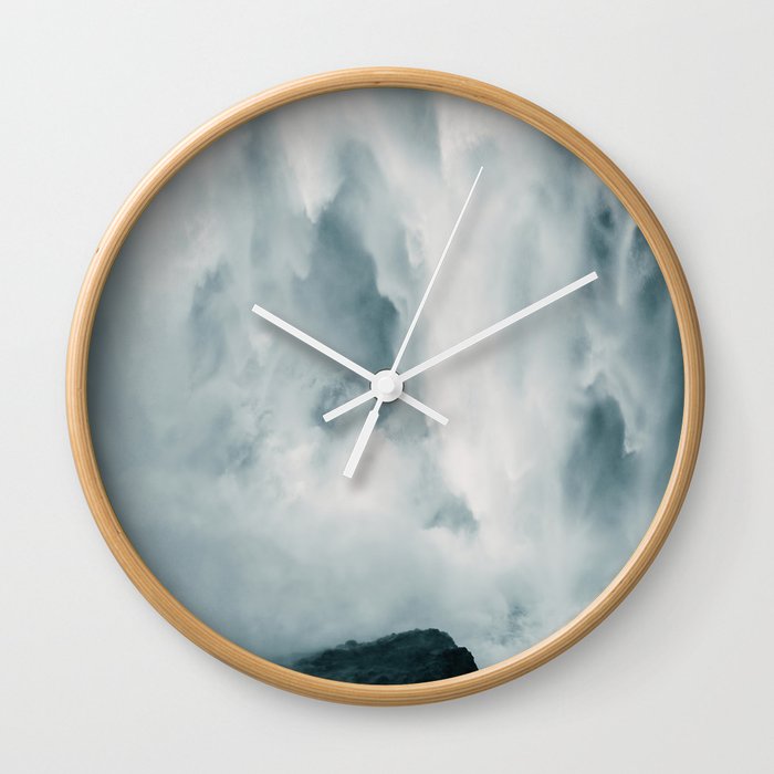 Close-up Of A Wild Waterfall In Iceland Wall Clock