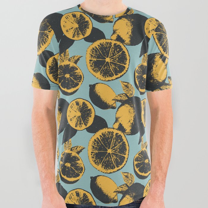 Pop Art Citrus Pattern All Over Graphic Tee