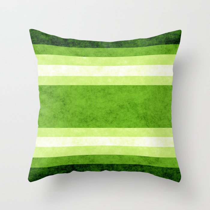 Grunge Stripes Simple Modern Minimal Pattern - Lime Green Throw Pillow