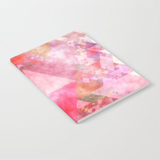 Triangles in pink - Watercolor Illustration pattern Notebook