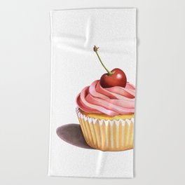 Perfect Pink Cupcake Beach Towel