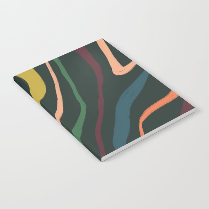 Bold colorful stripes on dark Notebook