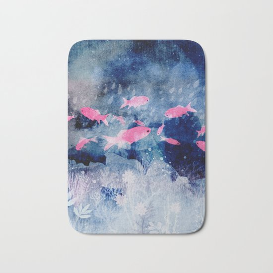 pink fish Bath Mat