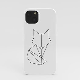 Geometric Fox - Black iPhone Case
