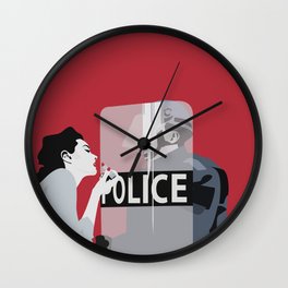 Police Wall Clock | Graphicdesign, Women, Protest, Feminity, Girlpower, Womanpower, Revolution, Woman, Womenrights, Demonstration 