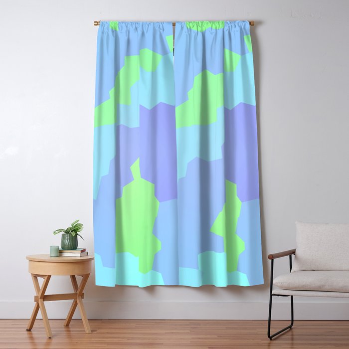 Abstract Geometric Design Pastel Blues And Greens Blackout
