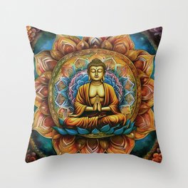 Buddha Mandala Throw Pillow