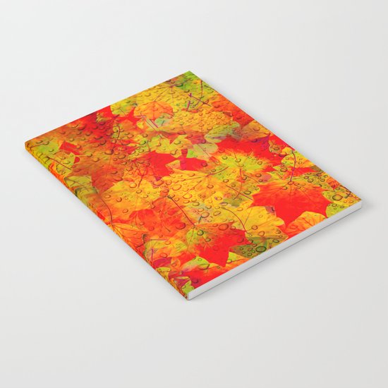 Indian Summer V - Autum Fall Colorful leaves Season #Society6 Notebook