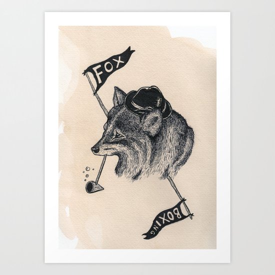 fox boxing Art Print