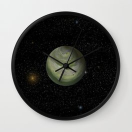Chloron Nec Tar 1 Wall Clock | Galactic, Greenjuice, Green, Photo, Vegetables, Blackartists, Creative, Planet, Intergalactic, Abstractart 