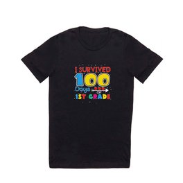 Days Of School 100th Day 100 Survived 1st Grade T Shirt