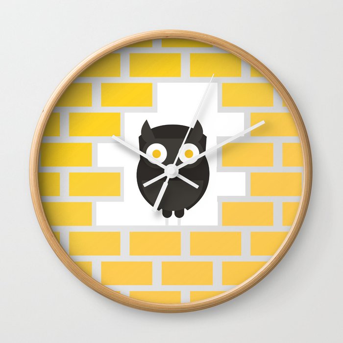 YELLOW OWL Wall Clock