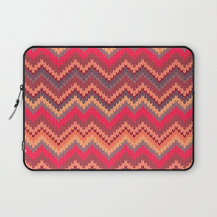 Knitted Textured Wave Pink Laptop Sleeve