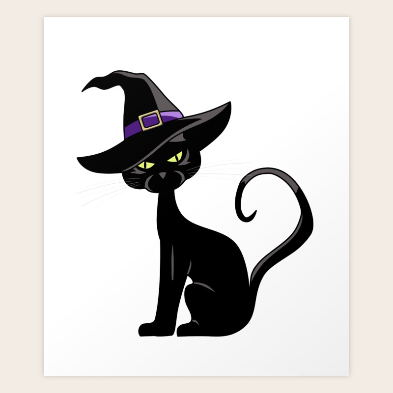 Cat In Witch Hat Art Print By Digitalartfairy Society6