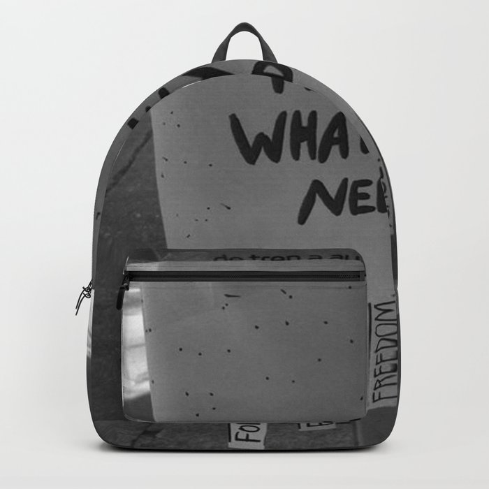Take What You Need ... Love, Faith, Forgiveness ... inspirational black and white photograph / photography Backpack