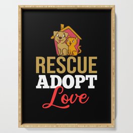 Pet Adoption Animal Rescue Dog Cat Adopt Serving Tray