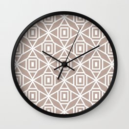 Taupe and White Diamond Rectangle Pattern Pairs DE 2022 Trending Color Frontier Land DE6074 Wall Clock