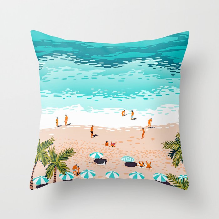 Dream in Colors Borrowed From The Sea | Ocean Tropical Beachy Summer | Swim Surf Travel Vacation Throw Pillow