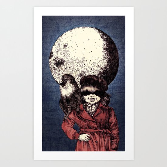 Posing on the moon Art Print