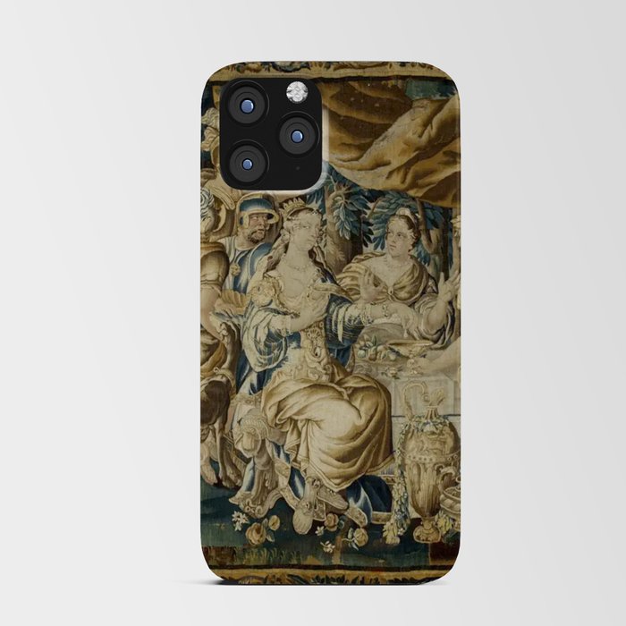 Antique 18th Century French Aubusson Cleopatra Banquet Tapestry  iPhone Card Case