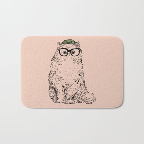 Hipster Persian Cat Bath Mat