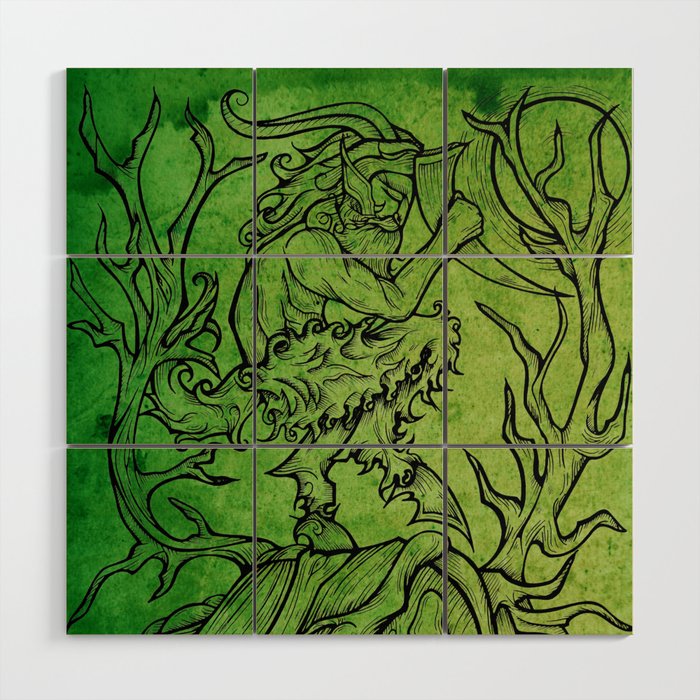 Dancing in the Wood - Green Edition Wood Wall Art