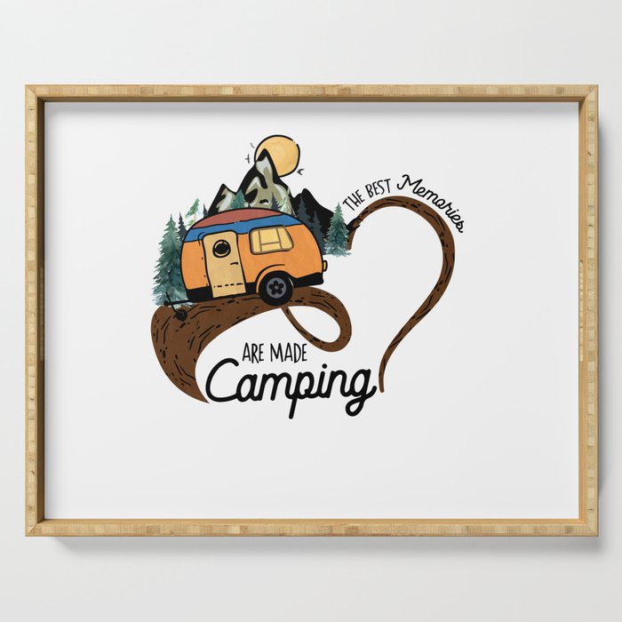 The best memories Camping Heart Design Serving Tray